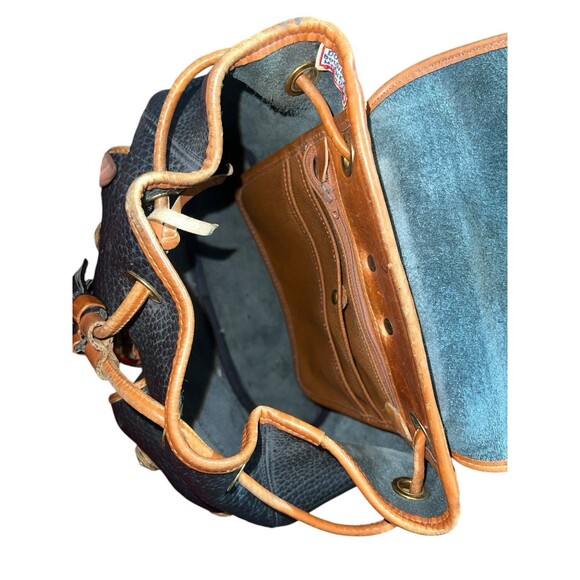 Vintage 90s Dooney & And Bourke Canyon Backpack/Tan Bag Pebble Leather USA Black - Picture 11 of 16